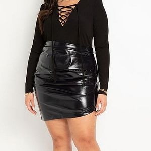 Eloquii Faux leather mini skirt